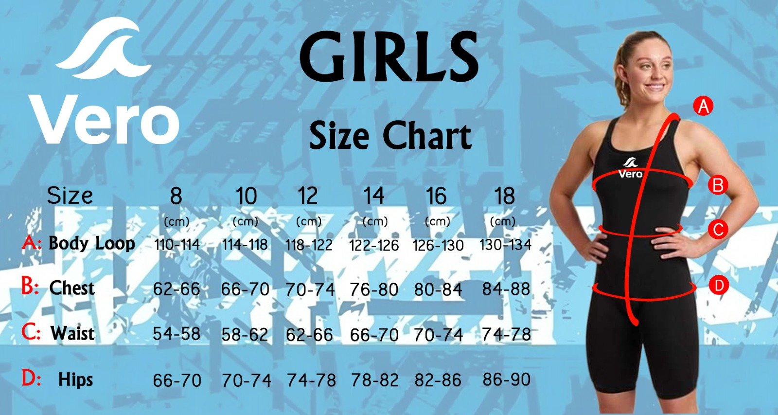 Vero Girls Size Chart