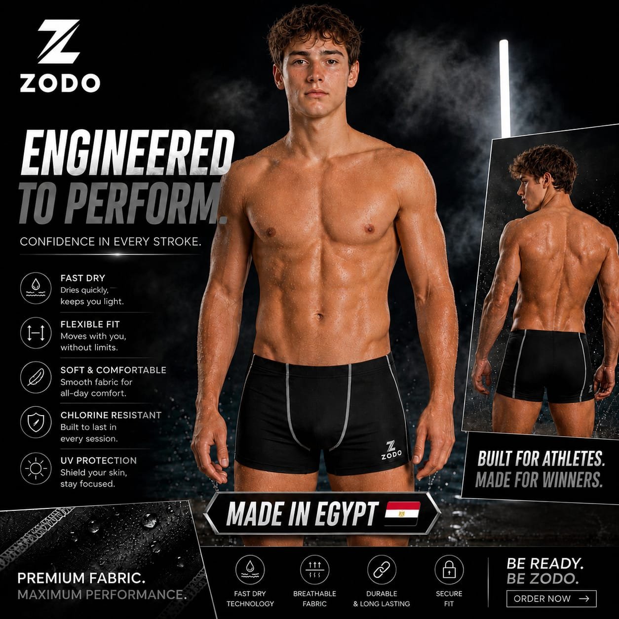 ZODO Boys Training Swim Hot Shorts - ZSSB1212
